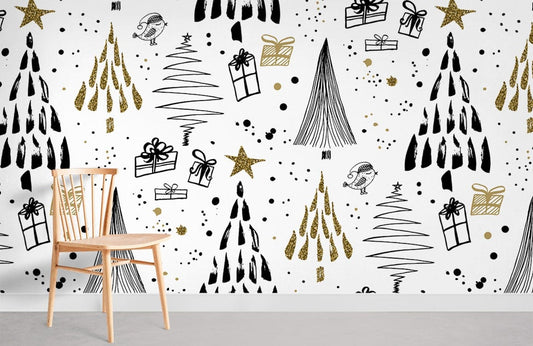 Christmas Gifts Mural Wallpaper Room