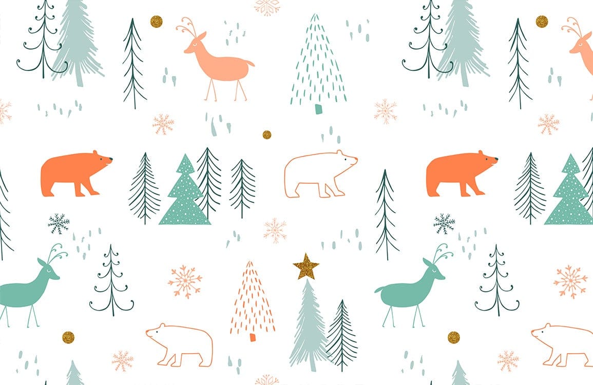 Christmas Prints Animal Mural Home Decor