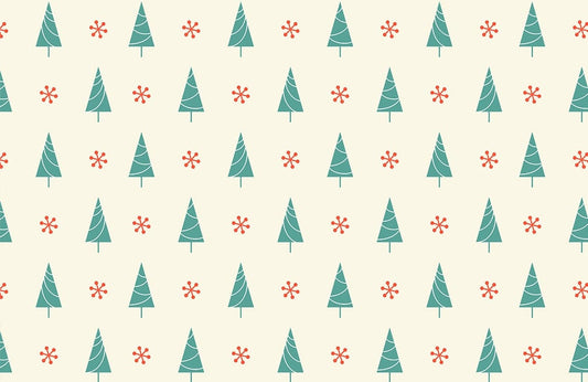 Christmas Trees Repeating Pattern Mural Home Decor