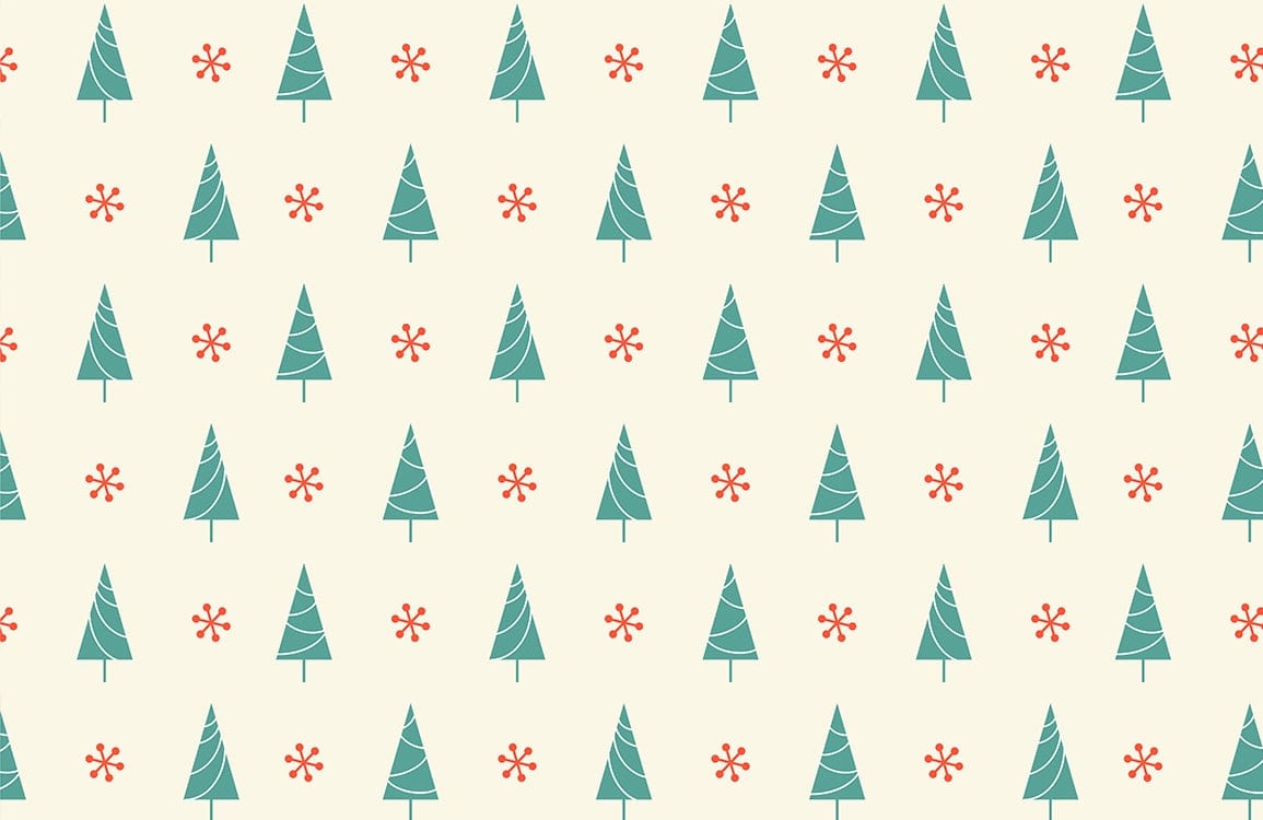 Christmas Trees Repeating Pattern Mural Home Decor