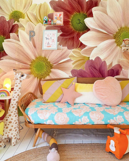 asethetic flower wallpaper mural hallway decoration