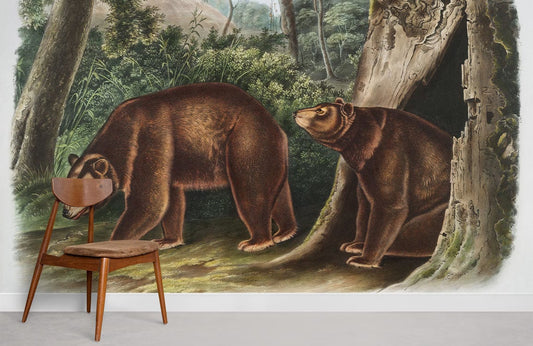 Forest Bear Animal Wall Mural Room