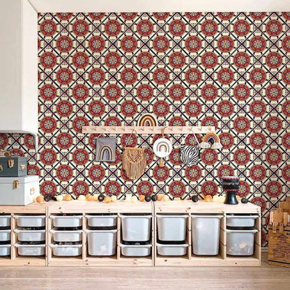 Wallpaper with a repeating pattern and polka dots as a unique design option