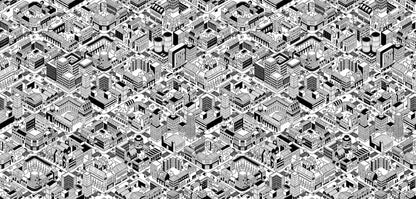 Lines-constructed buliding urban planning wallpaper mural for room decor