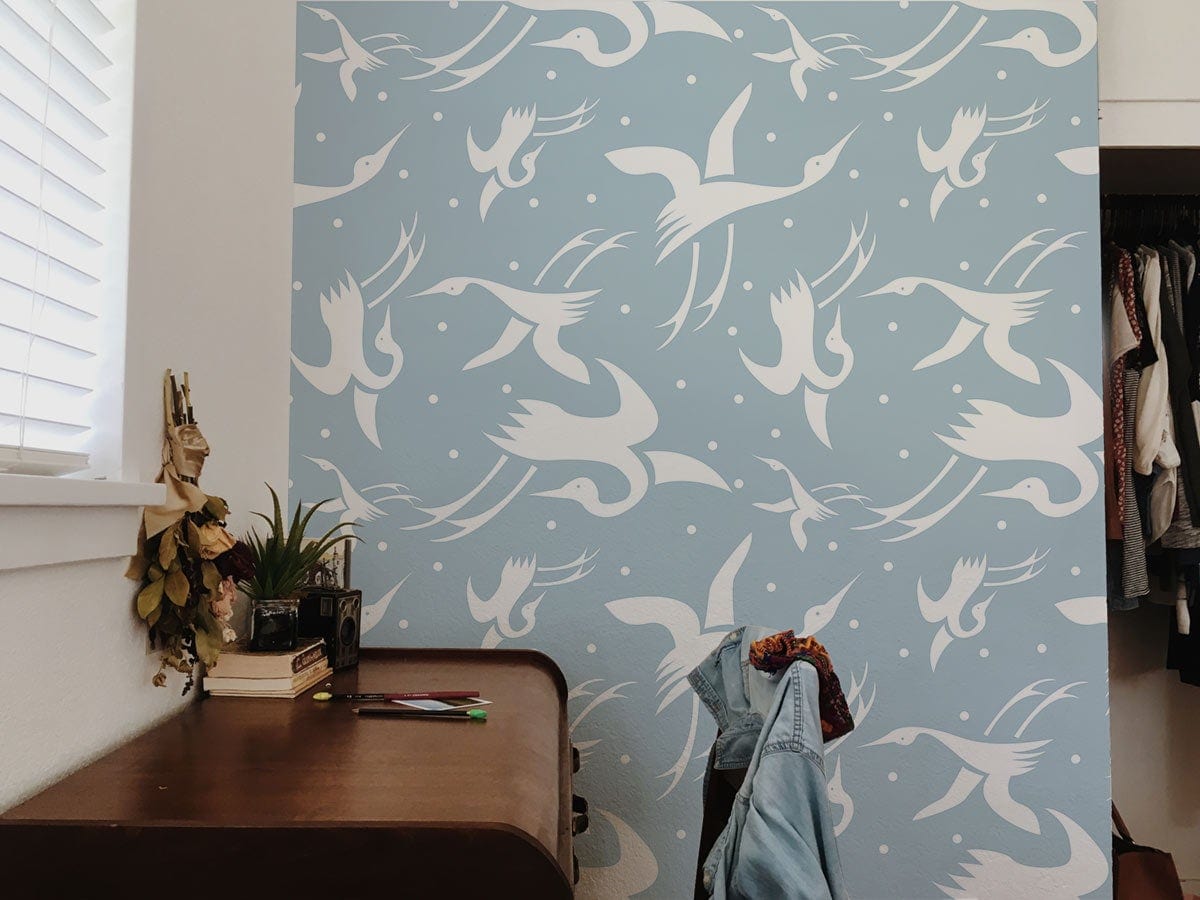 Swan Pattern Animal Mural Decoration