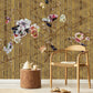 traditional floral branch wallpaper mural for the interior decor of a house hallway