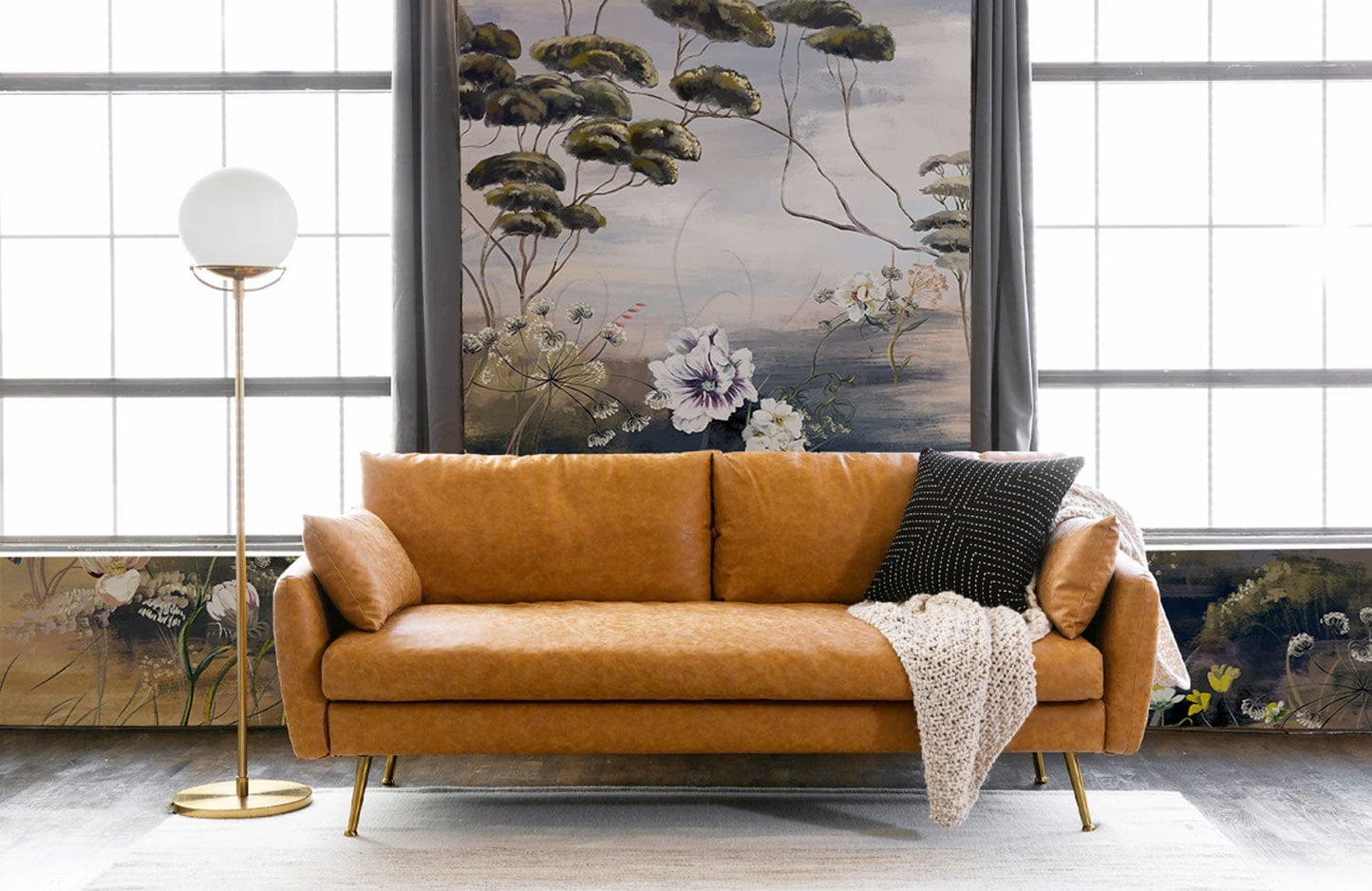 a vintage floral oil painting with a bespoke design, perfect for hanging in the living area.