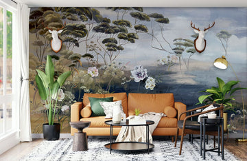 Elegant Botanical Landscape Wall Mural