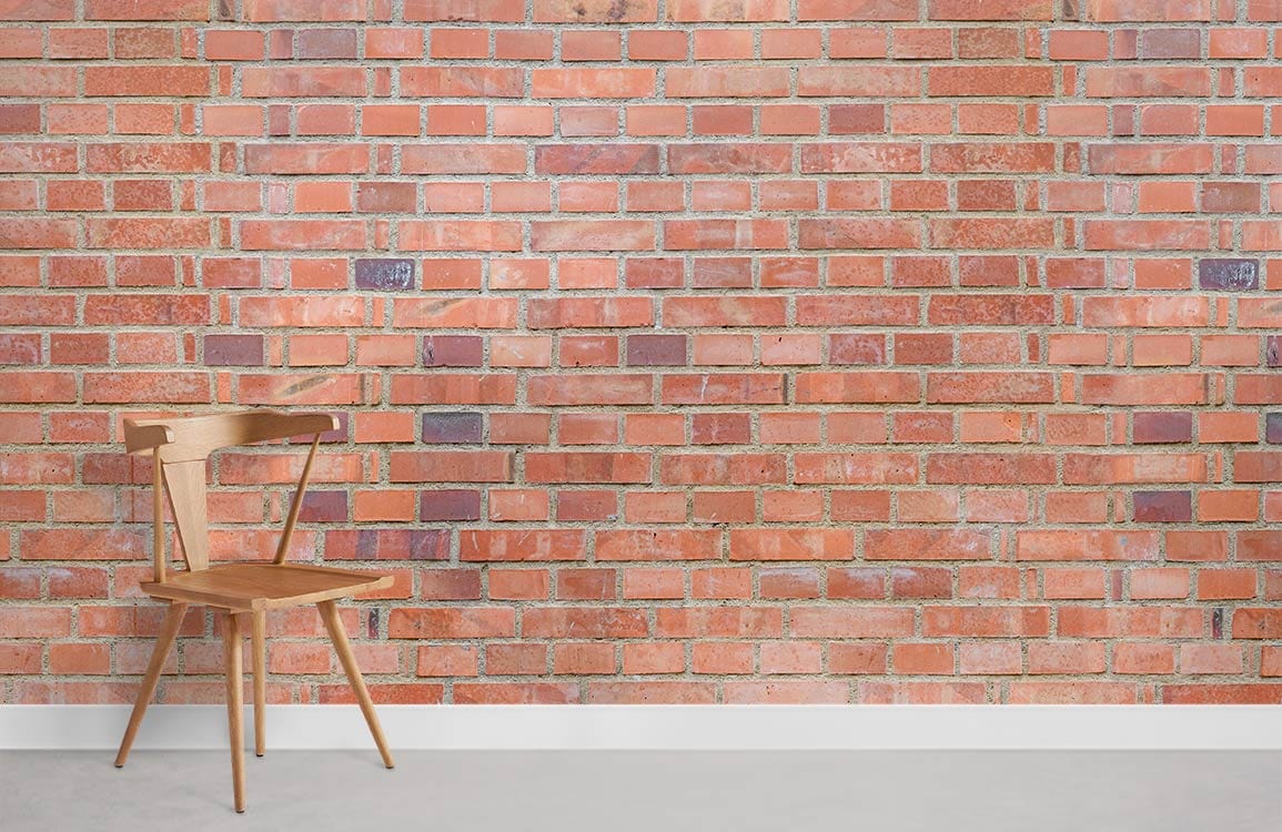 red brick shaped wall mural room