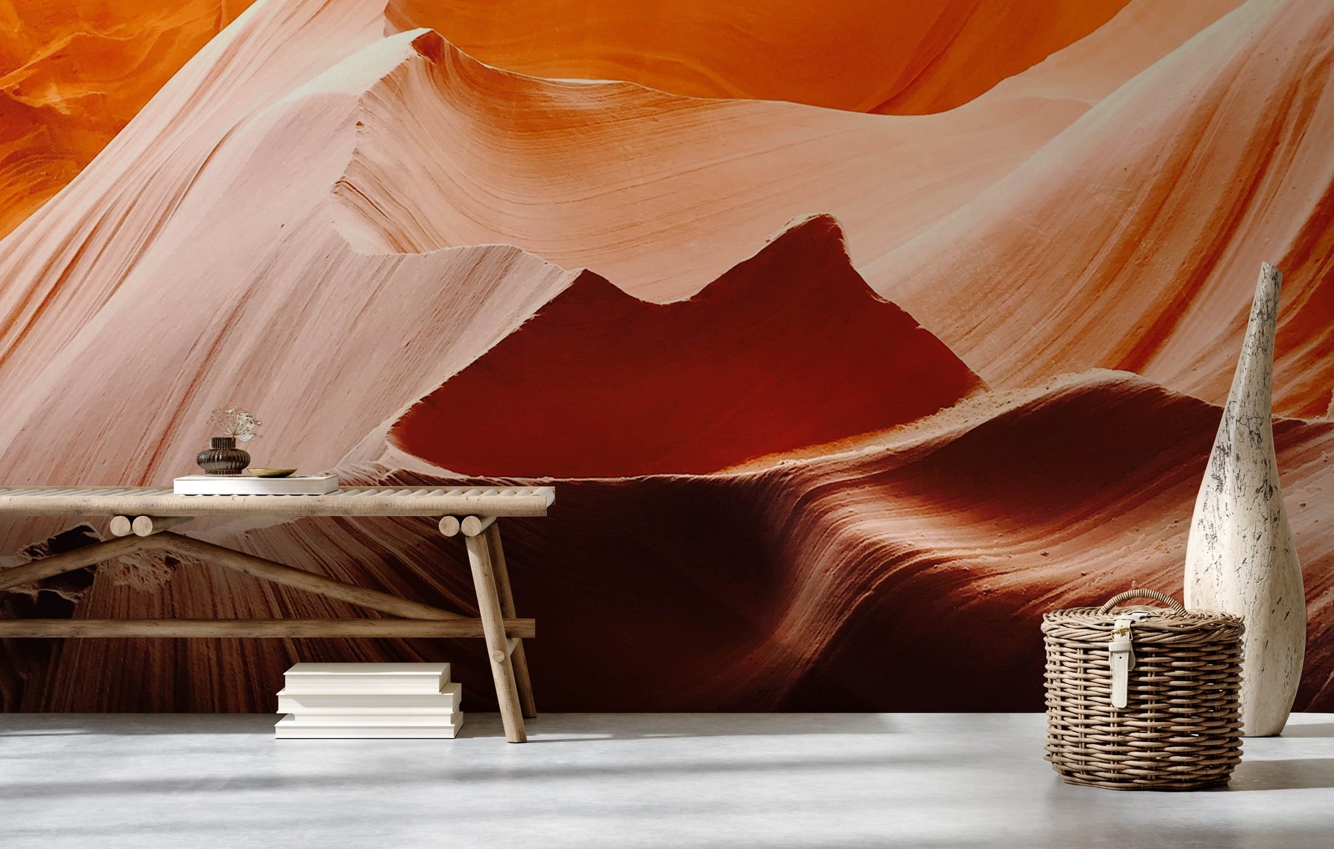 Wall mural of a colourful rock canyon, perfect for the decor of a hallway