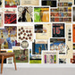 Vintage Record Album Collage Mural Wallpaper in music room