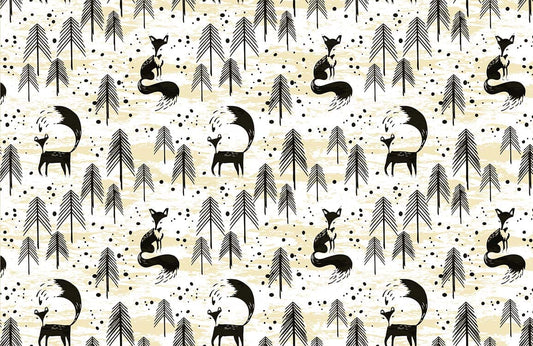 Clip Art Fox Mural Wallpaper Home Decor