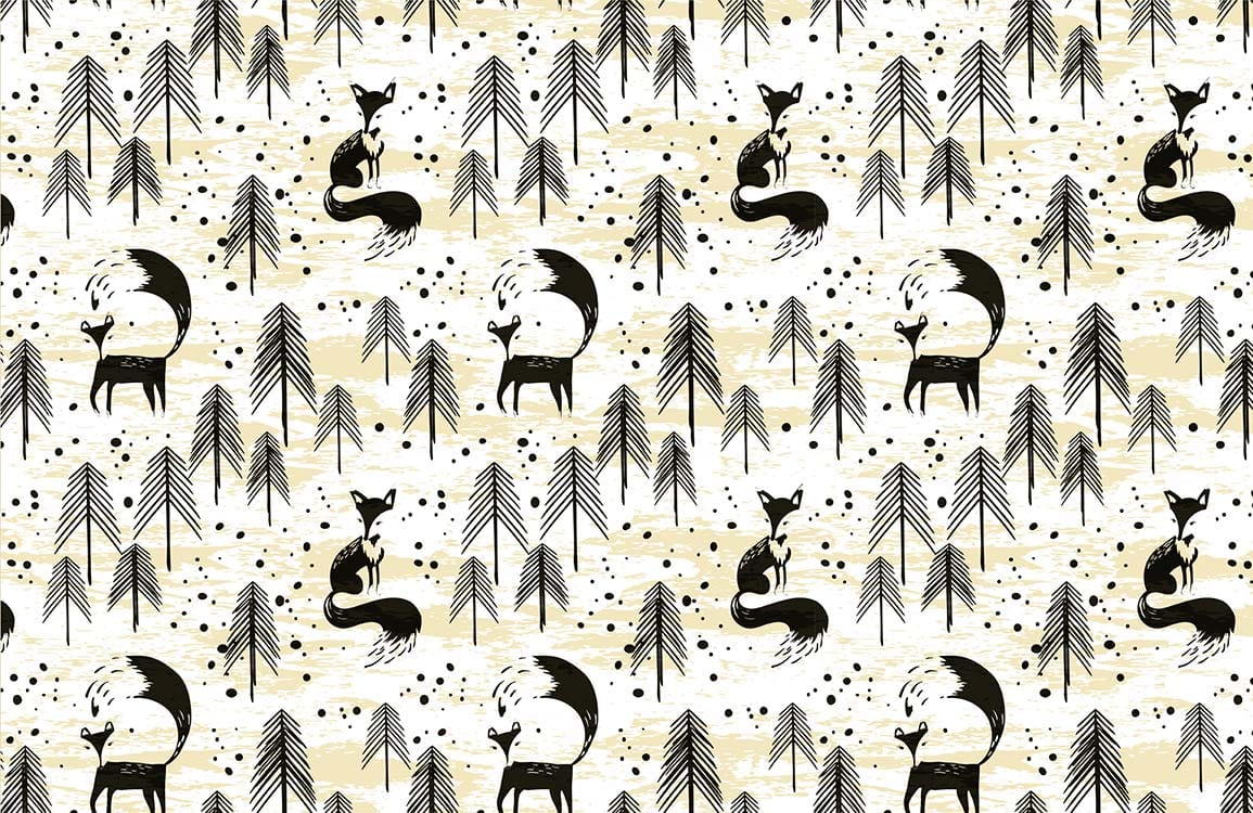 Clip Art Fox Mural Wallpaper Home Decor