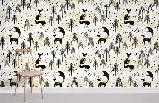 Clip Art Fox Repeating Wallpaper Room