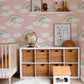 Clouds & Rainbow Custom Wallpaper Nursery Room