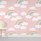 Clouds & Rainbow Cartoon Mural Wallpaper Kids Room