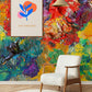 Wallpaper mural with a cluttered palette, perfect for the decor of a hallway.