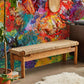 Cluttered Color Scheme Wallpaper Mural Employed in the Decoration of the Hallway