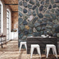 Wallpaper with a cobblestone mural for use in decorating the dining room