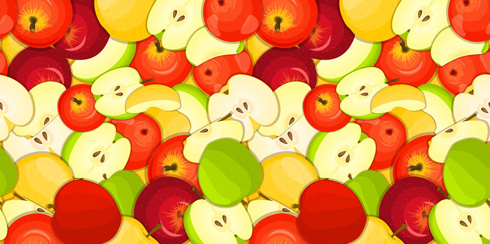 Wallpaper of multicolored fresh apples