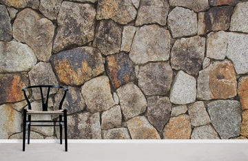 Rustic Stone Wall Effect Mural Wallpaper
