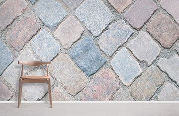 Vintage Cobblestone Texture Mural Wallpaper