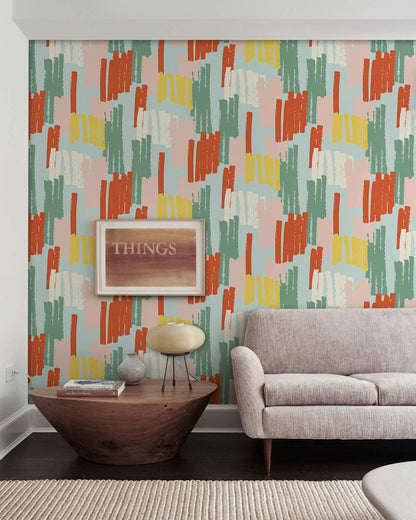Colorful Brush Strokes Abstract Wallpaper Art Design