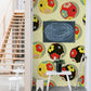 Wallpaper mural with a colourful embroidery ball design that can be used to decorate hallways.