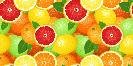 wallpaper with a brightly colored lemon motif