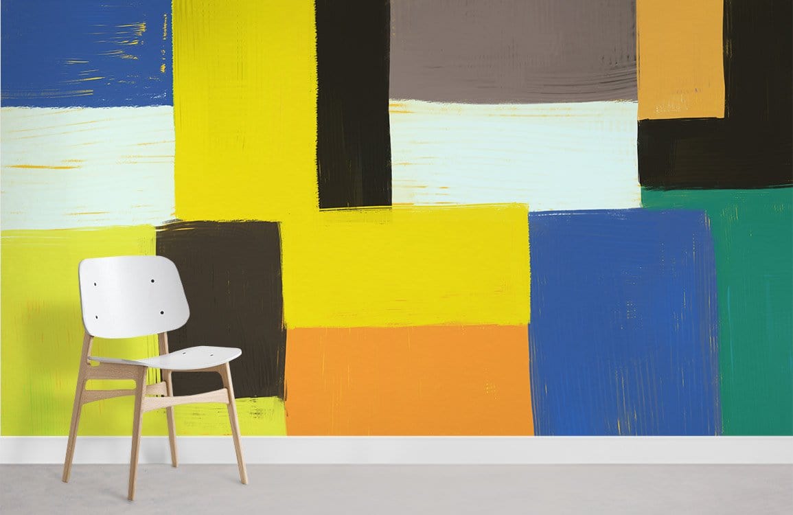 yellow rectangle mosaic wall murals for home