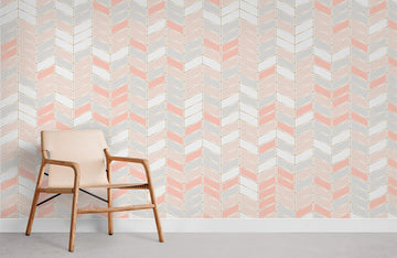 Moderner Geometrischer Fischgrätmuster Wandtapete
