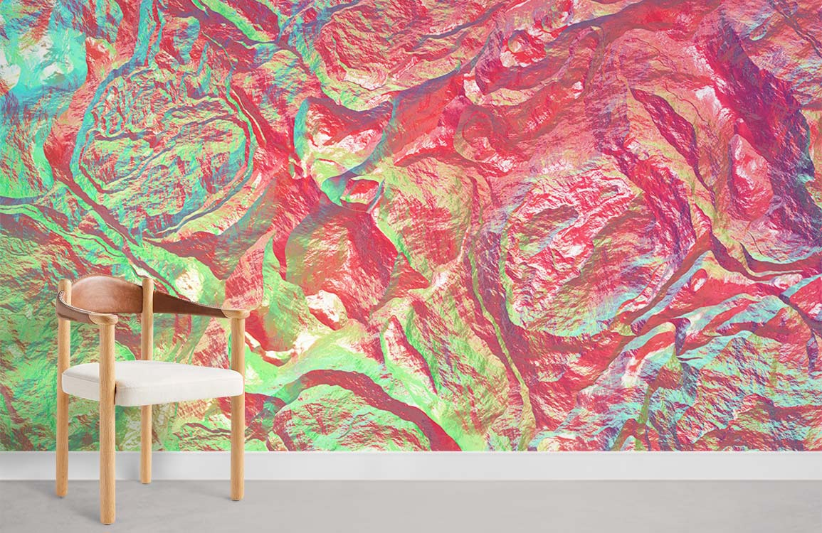 Colorful Pink Mineral Room Wallpaper Decoration Idea