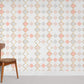 Wall murals with pastel rhombuses and geometric patterns