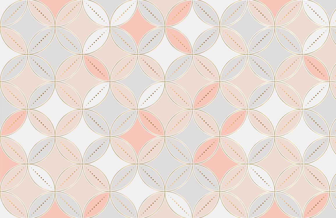 Modern Geometric Leaf Pattern Wallpaper Mural