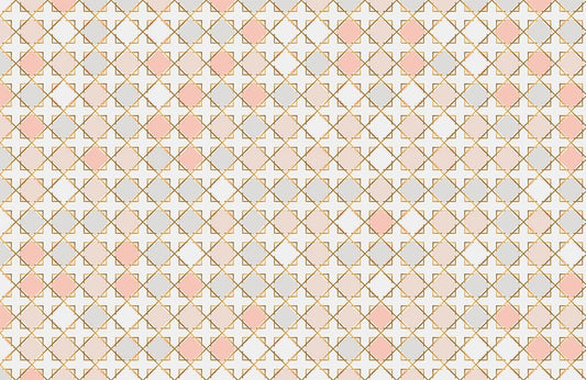 Geometric Pink Gold Modern Mural Wallpaper