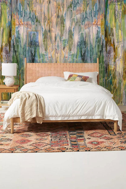 Mural wallpaper made of colourful transparent plastic, perfect for decorating a bedroom.