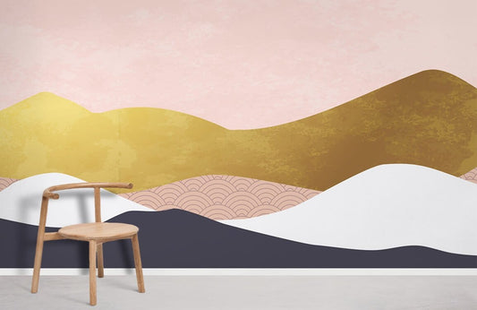 mural wallpaper depicting bright waves, ideal for use in interior design