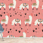 Wallpaper mural for home decoration with a colourful scene of white sheep grazing on grass.