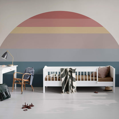 Modern Abstract Geometric Gradient Mural Wallpaper in child's room