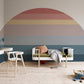 Modern Abstract Geometric Gradient Mural Wallpaper in bedroom