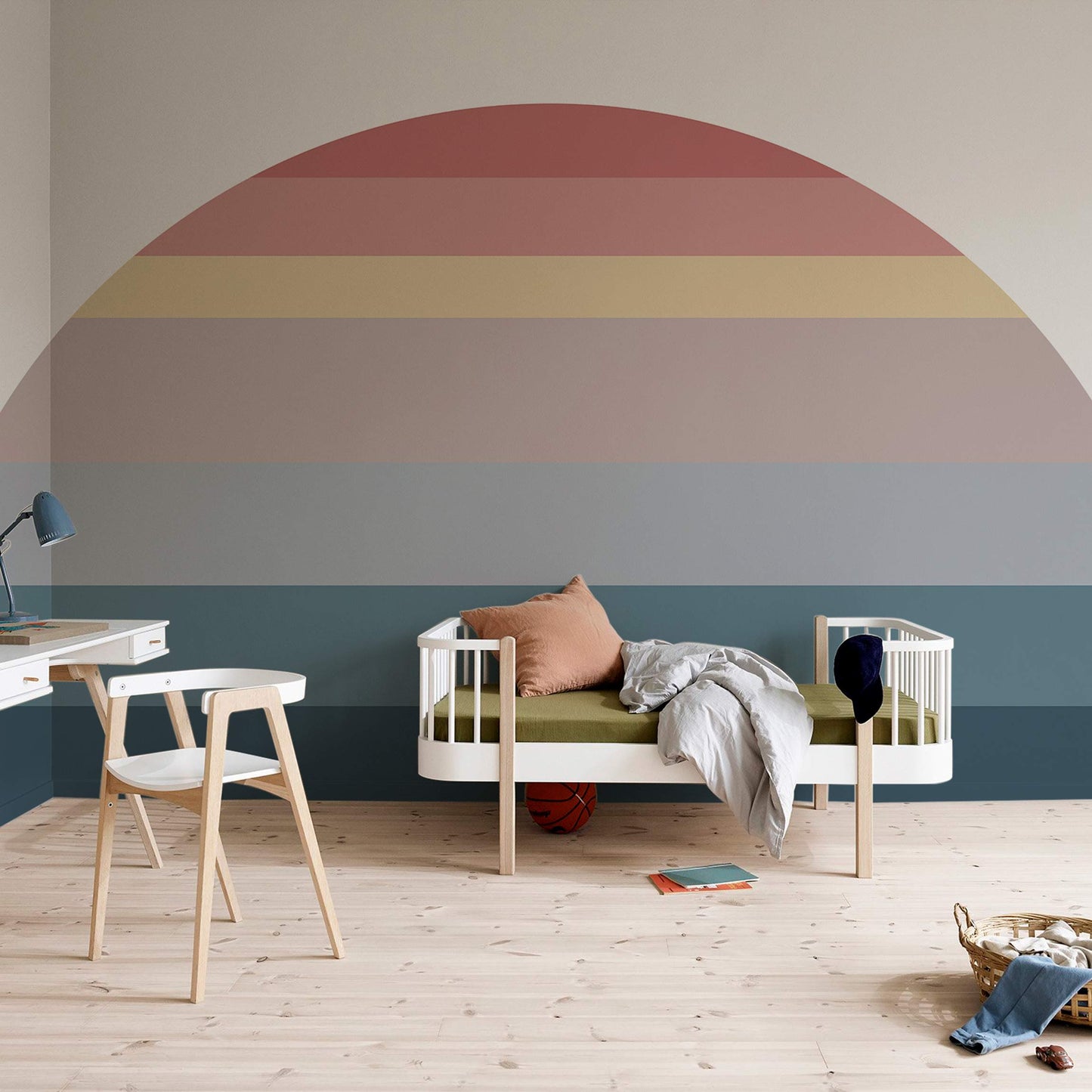 Modern Abstract Geometric Gradient Mural Wallpaper