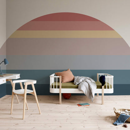 Modern Abstract Geometric Gradient Mural Wallpaper in bedroom