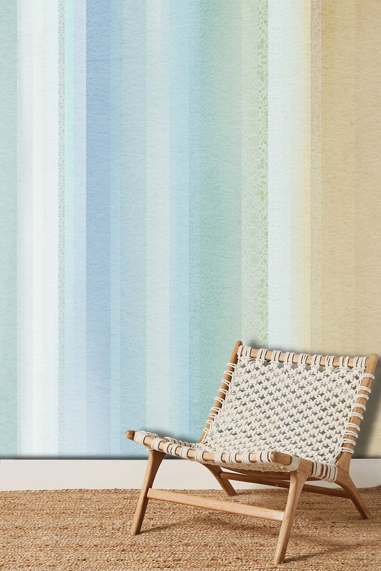 Decorate your hallway with this colour texture striped wallpaper mural.
