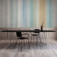Wallpaper mural with colour and texture stripes for the dining room's decor