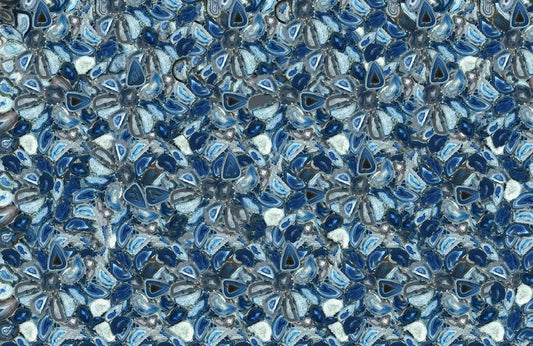 Abstract Gemstone Blue Geometric Mural Wallpaper