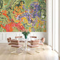 Mural Wallpaper With a Colorful Block Mosaic Design for the Dining Room