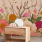 Wallpaper mural for the floor featuring a colorful floral pattern, perfect for interior design.