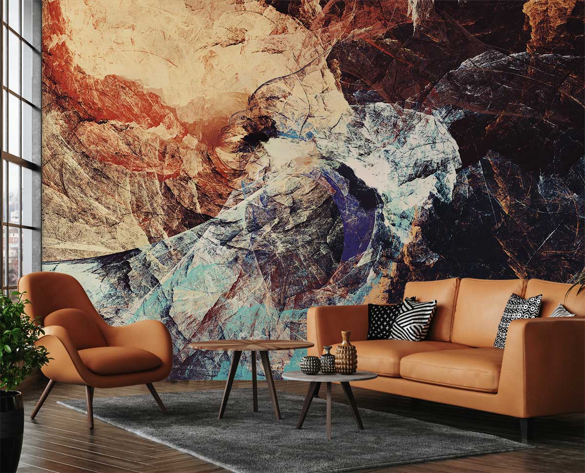 Cracked Marble Abstract Mural for Home Interiors