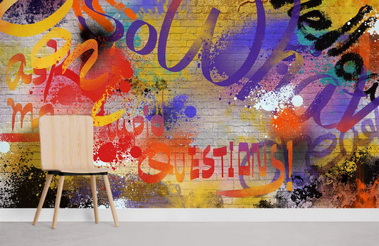 Abstract Colorful Graffiti Mural Wallpaper