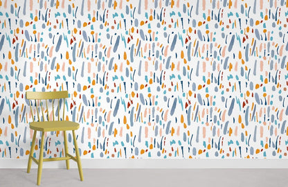 Colorful Abstract Brushstroke Wallpaper Mural